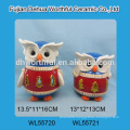 Personalized ceramic owl ornaments with led light/tealight